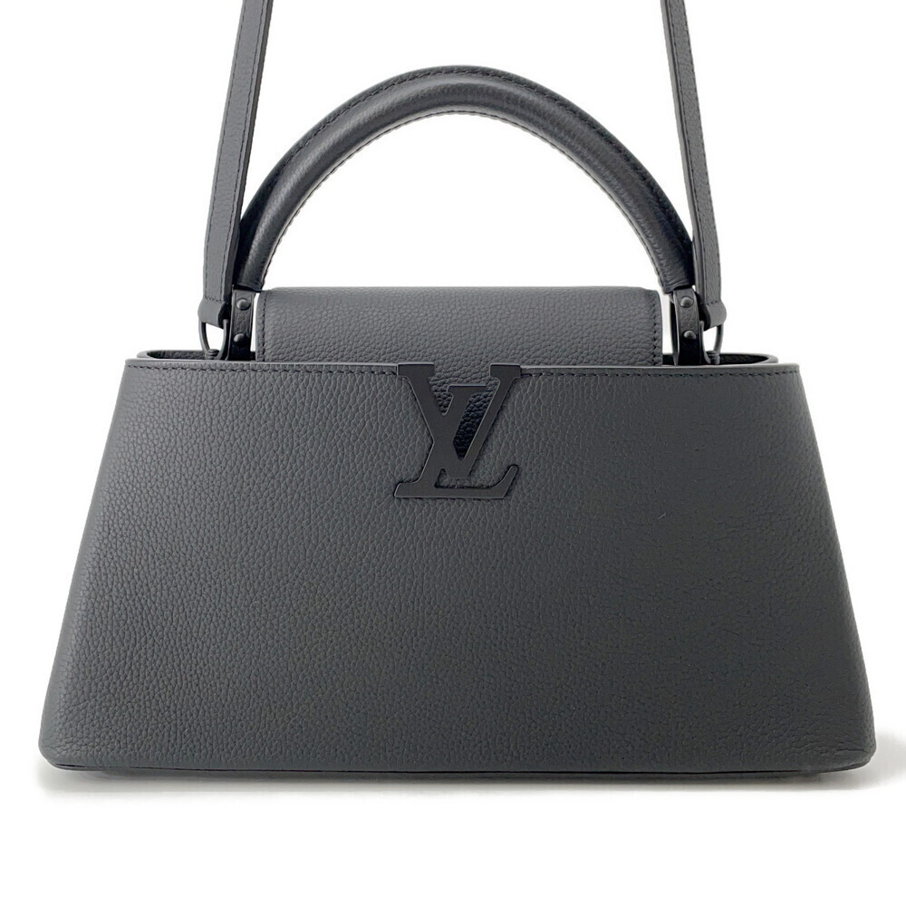 Louis Vuitton Capucines EW Handbag Taurillon Leather Shoulder Bag Black